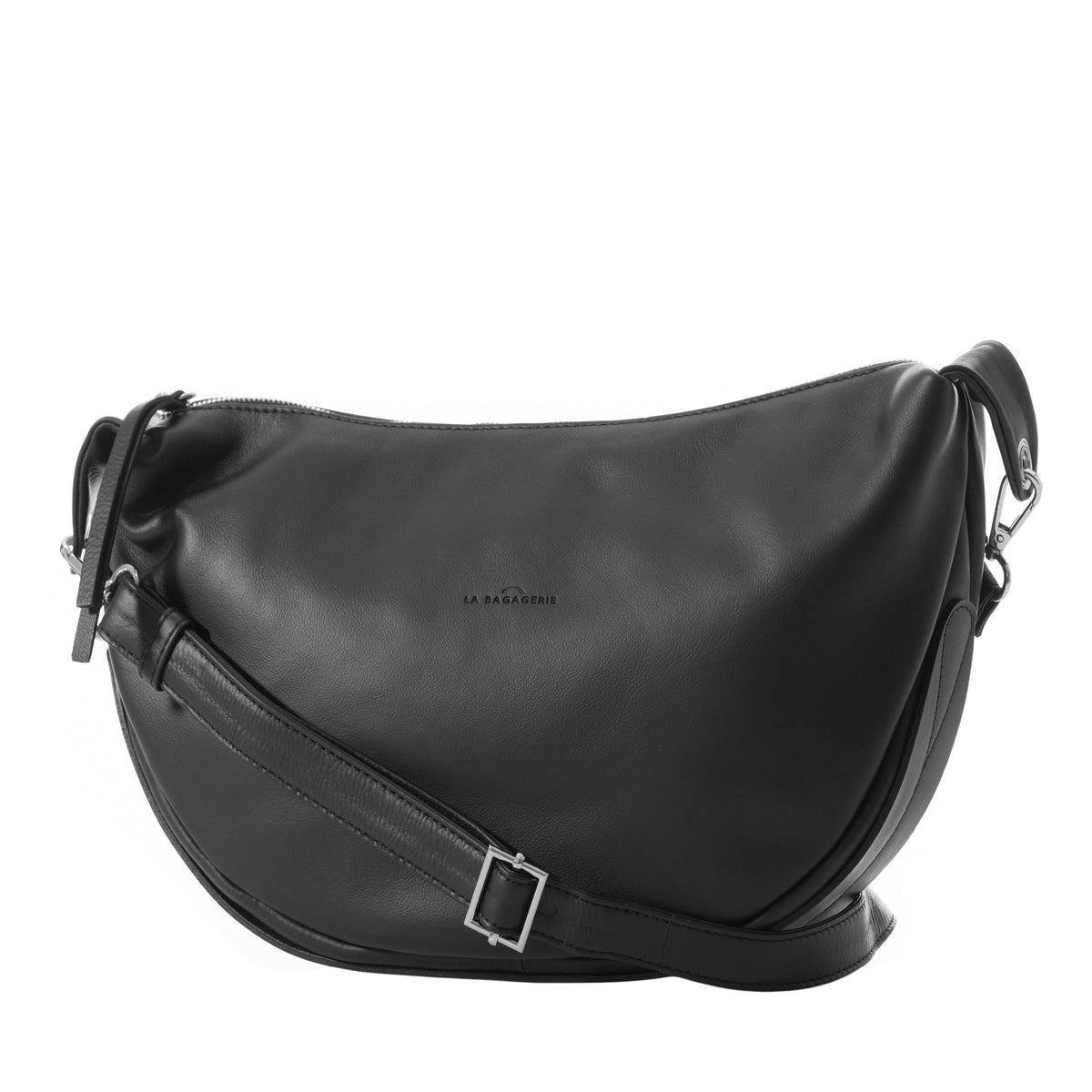 Sac Porté épaule La Bagagerie En Cuir Noir - Occasion En Super état, Marque Française
